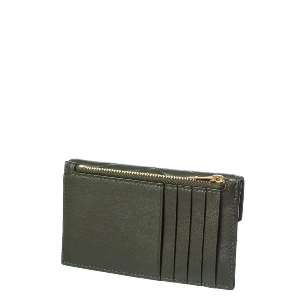 Saint Laurent Cassandre Leather Card Case, Green - Picture 2 of 4